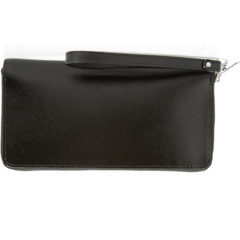 Nordstrom Brand Zip Saffiano Leather Wallet with Wristlet Strap - Picture 3 of 12